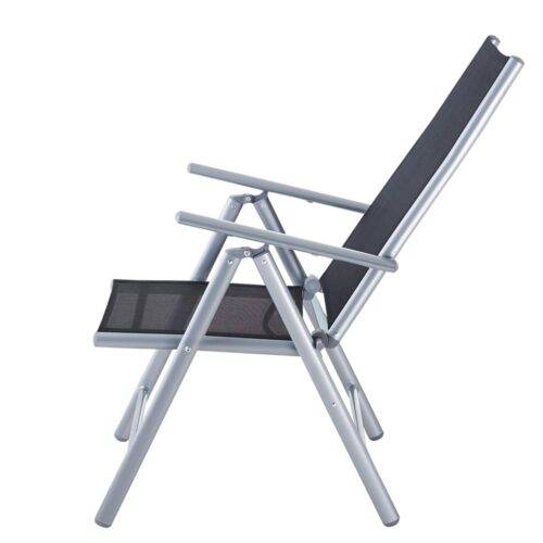 Set de masa cu scaune de grădină Bern, 9 piese, pentru 8 persoane, argintiu, aluminiu, sticlă mată