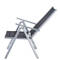 Set de masa cu scaune de grădină Bern, 9 piese, pentru 8 persoane, argintiu, aluminiu, sticlă mată