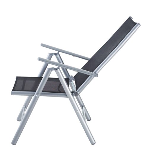 Set de masa cu scaune de grădină Bern, 9 piese, pentru 8 persoane, argintiu, aluminiu, sticlă mată