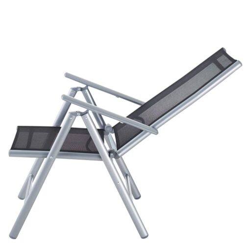 Set de masa cu scaune de grădină Bern, 9 piese, pentru 8 persoane, argintiu, aluminiu, sticlă mată