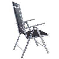 Set de masa cu scaune de grădină Bern, 9 piese, pentru 8 persoane, argintiu, aluminiu, sticlă mată
