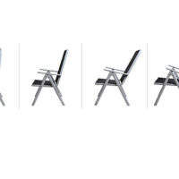 Masa cu scaune de grădină Bern, 7 piese, argintiu, aluminiu, sticlă mată