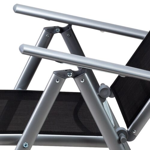 Mobilier de grădină Bern, 5 piese, argintiu, aluminiu, sticlă mată