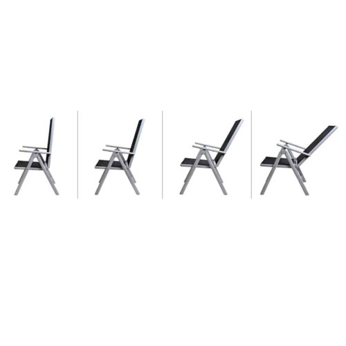 Mobilier de grădină Bern, 5 piese, argintiu, aluminiu, sticlă mată