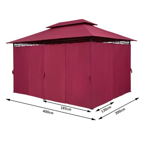 Pavilion Topas Bordeaux Violet 3x4m protecție UV 50+