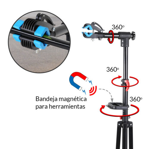 Suport pentru repararea bicicletelor, reglabil pe înălțime până la 30 kg