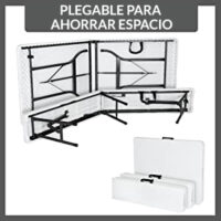Set grădină de bere, 3 piese, plastic, alb, 183 cm