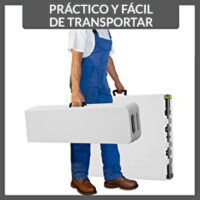 Set grădină de bere, 3 piese, plastic, alb, 183 cm