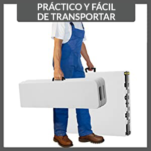 Set grădină de bere, 3 piese, plastic, alb, 183 cm