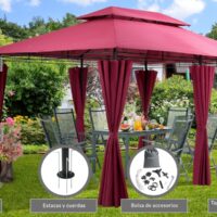 Pavilion Topas Bordeaux Violet 3x4m protecție UV 50+