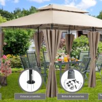 Pavilion Topaz Taupe 3x4m Protecție UV 50+