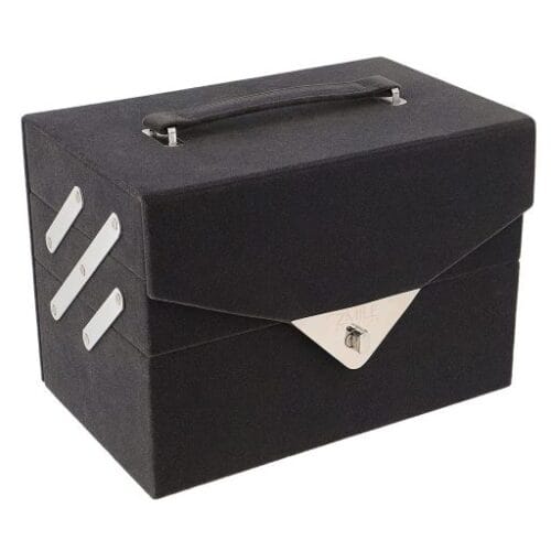 Trusa de machiaj "Delicate Beauty Velvety" Vegan, 74 piese, caseta catifea dark grey, ZmileCosmetics