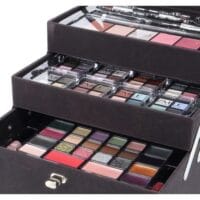 Trusa de machiaj "Delicate Beauty Velvety" Vegan, 74 piese, caseta catifea dark grey, ZmileCosmetics