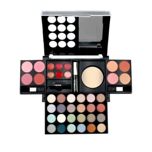 Paleta machiaj "All You Need To Go" Vegan, 24 fard ochi, 6 lipGloss, 8 blush, pudra, mascara, Zmile Cosmetics