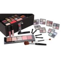 Trusa de machiaj "Delicate Beauty Velvety" Vegan, 74 piese, caseta catifea dark grey, ZmileCosmetics