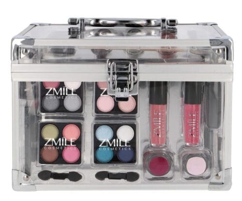 Trusa machiaj "Acrylic" 42 piese, farduri, oglinda + geanta transparenta Zmile Cosmetics, Vegan