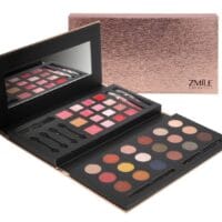 Set trusa de machiaj "Glam to go" si pensule machiaj DeLuxe, 5 piese in cutie