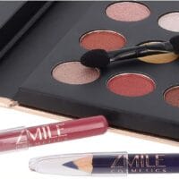 Set trusa de machiaj "Glam to go" si pensule machiaj DeLuxe, 5 piese in cutie