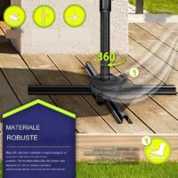 Umbrela de soare cu LED pentru terasa/gradina, din aluminiu premium, 330 cm, husa protectie, Tillvex®, reglabila in 6 directii, cu manivela, rotativa 360°, inclinabila, rezistenta UV50+, rosu
