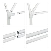 Cort Pavilion cu 2 pereți laterali, metal, 3 m x 3 m, albastru, Relaxdays