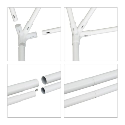 Cort Pavilion cu 2 pereți laterali, metal, 3 m x 3 m, albastru, Relaxdays