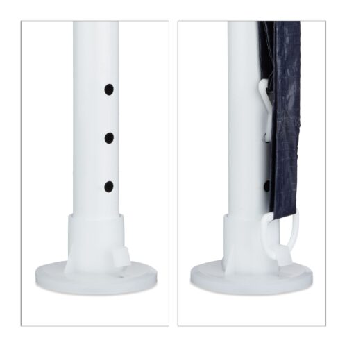 Cort Pavilion cu 2 pereți laterali, metal, 3 m x 3 m, albastru, Relaxdays