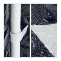 Cort Pavilion cu 2 pereți laterali, metal, 3 m x 3 m, albastru, Relaxdays