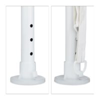 Cort Pavilion cu 2 pereți laterali, metal, 3 m x 3 m, alb, Relaxdays