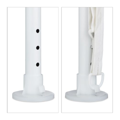 Cort Pavilion cu 2 pereți laterali, metal, 3 m x 3 m, alb, Relaxdays