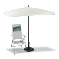 Umbrela de soare dreptunghiulara 200x120cm, protectie UV 40+, crem, Relaxdays