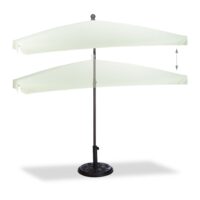 Umbrela de soare dreptunghiulara 200x120cm, protectie UV 40+, crem, Relaxdays