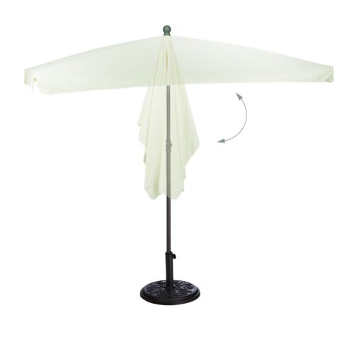 Umbrela de soare dreptunghiulara 200x120cm, protectie UV 40+, crem, Relaxdays