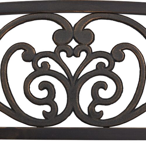 Banca balansoar, Relaxdays, din metal, maro 190 x 133 x 55 cm