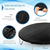 husa trambulina, Ø366 cm, negru Husă impermeabilă pentru trambulină, material rezistent