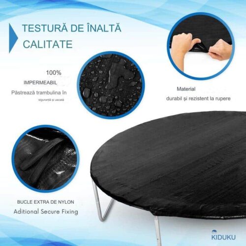 husa trambulina, Ø366 cm, negru Husă impermeabilă pentru trambulină, material rezistent