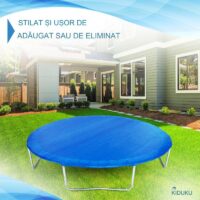 husa trambulina, Ø366 cm, albastru Trambulină rotundă albastră în curte modernă