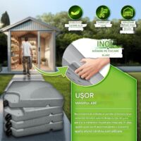 Suport pentru baza umbrela, greutati, 4 placi, umplere cu apa sau nisip 90 litri / 120 kg, gri, Tillvex