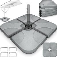 Suport pentru baza umbrela, greutati, 4 placi, umplere cu apa sau nisip 90 litri / 120 kg, gri, Tillvex