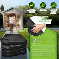 Suport pentru baza umbrela, greutati, 4 placi, umplere cu apa sau nisip 90 litri / 120 kg, negru, Tillvex