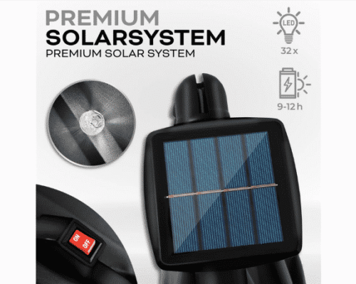 Umbrela terasa/gradina cu lumina LED, husa protectie, panou incarcare solara, protectie UV 50+, rotire la 360°, inclinatie reglabila, manivela, Ø 300 cm, antracit