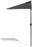 Umbrela terasa/gradina semicirculara, protectie UV 50+, acoperire hidrofuga, manivela practica, 230 cm x Ø 270 cm, gri antracit