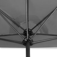 Umbrela terasa/gradina semicirculara, protectie UV 50+, acoperire hidrofuga, manivela practica, 230 cm x Ø 270 cm, gri antracit