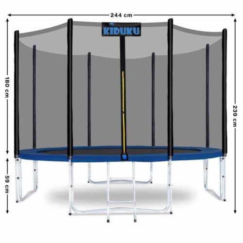 Trambulină Kiduku cu plasă de protecție și dimensiuni