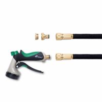 Furtun de udat Premium, extensibil pana la 15 m, flexibil, 10 functii, suport de perete cu accesorii incluse