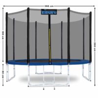 Trambulină rotundă cu plasă de siguranță, 366 cm