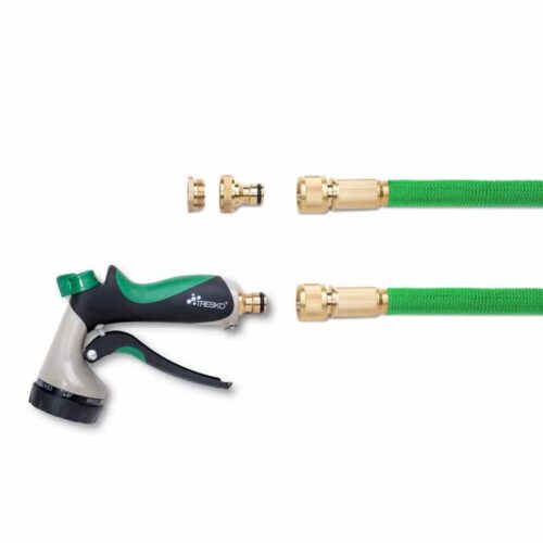 Furtun de udat Premium, extensibil pana la 30 m, flexibil, 10 functii, suport de perete si accesorii incluse