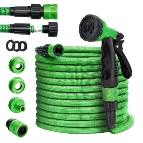 Furtun de udat TILLVEX, extensibil pana la 15 m, flexibil, duza multifunctionala in 9 trepte cu accesorii incluse