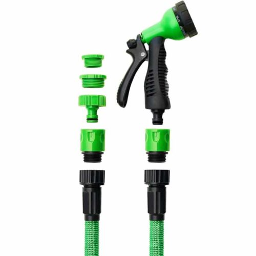 Furtun de udat TILLVEX, extensibil pana la 15 m, flexibil, duza multifunctionala in 9 trepte cu accesorii incluse