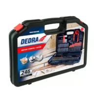 trusa pentru gaurit si insurubat, 246 piese, dedra, burghie pentru lemn, metal, beton, ferastraie, freze si accesorii Trusă burghie și biți DEDRA 246 piese