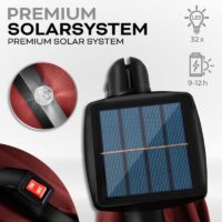 Umbrela terasa/gradina cu lumina LED, husa protectie, panou incarcare solara, protectie UV 50+, rotire la 360°, inclinatie reglabila, manivela,  Ø 300 cm, rosu